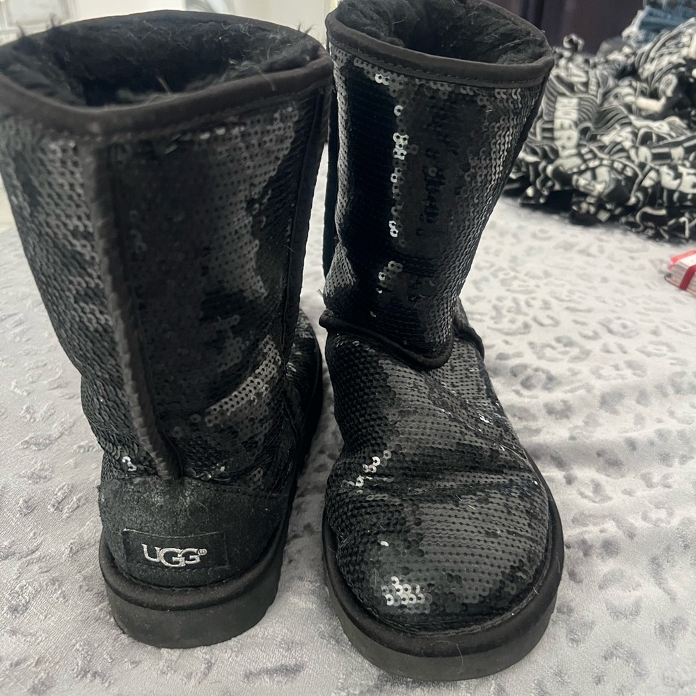 UGG Sparkling Black Sequin Boots